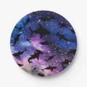 シャドーフィッシュシャークホエールオングラディエント銀河系宇宙 ペーパープレート (正面)