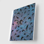 シャドーフィッシュジンベイザメのグラデーション銀河系 スクエア壁時計 (傾斜)