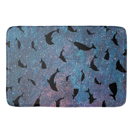 シャドーフィッシュジンベイザメのグラデーション銀河系 バスマット (正面)