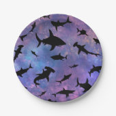 シャドーフィッシュジンベイザメのグラデーション銀河系 ペーパープレート (正面)