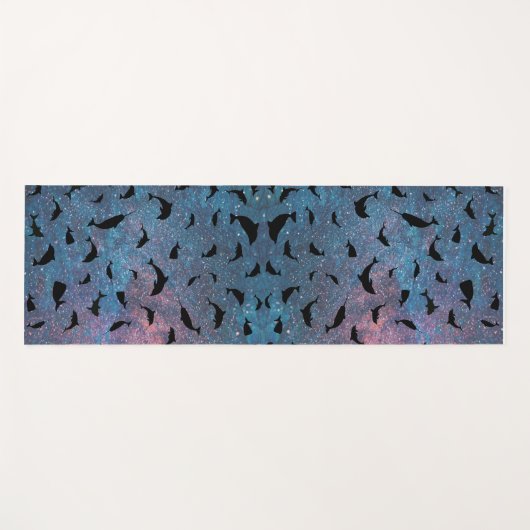 シャドーフィッシュジンベイザメのグラデーション銀河系 ヨガマット (正面(横))