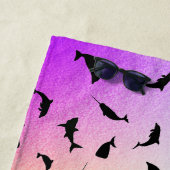 シャドーフィッシュジンベイジンベイグラディエントカラフル銀河系 ビーチタオル (インサイチュ)