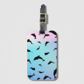 シャドーフィッシュジンベイジンベイザメのグラデーション海 ラゲッジタグ (正面縦)