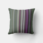 シャドーフラワーパープルとグリーンストライプ クッション (裏面)