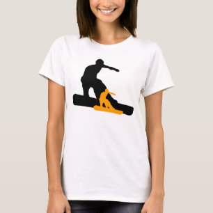 シャドーボーダー・オレンジ・スノーボーダー Tシャツ