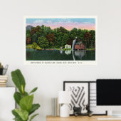 シャドーレイクウォーターホイールインディアンヘッドビュー ポスター (ホームオフィス)