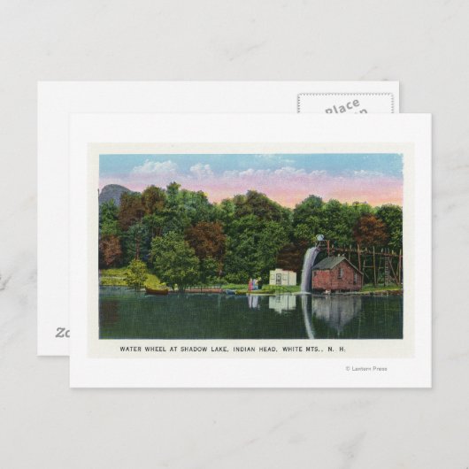 シャドーレイクウォーターホイールインディアンヘッドビュー ポストカード (正面/裏面)
