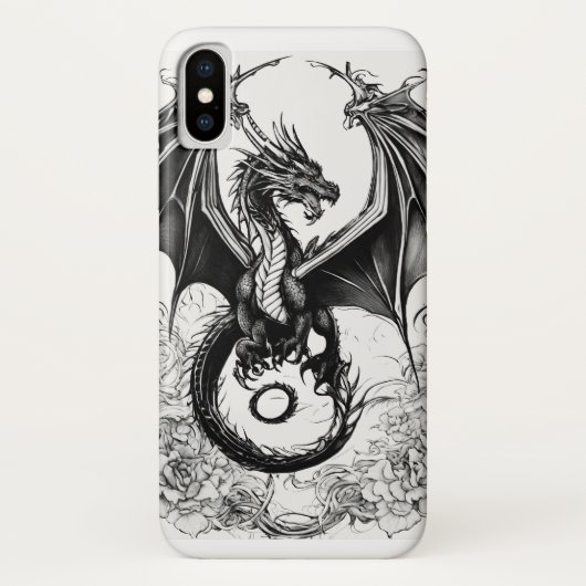 「シャドー・ドラゴン：ブラック・カバー・デザイン」 Case-Mate iPhoneケース (裏面)