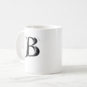 シャドーB - ダークレターBカップ コーヒーマグカップ (正面左)