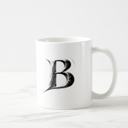 シャドーB - ダークレターBカップ コーヒーマグカップ (右)