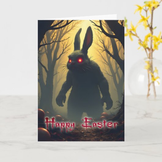 シャド不気味ウィーの森の復活祭バニー カード (黄色い花)