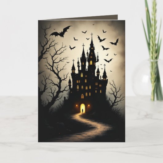 シャド不気味ーのハロウィン城グリーティングカード カード (正面)