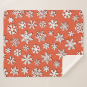 シャド付きのクリスマスのシームレスな雪片のパターン シェルパブランケット (正面(横))