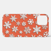 シャド付きのクリスマスのシームレスな雪片のパターン Case-Mate iPhoneケース (裏面 (横))