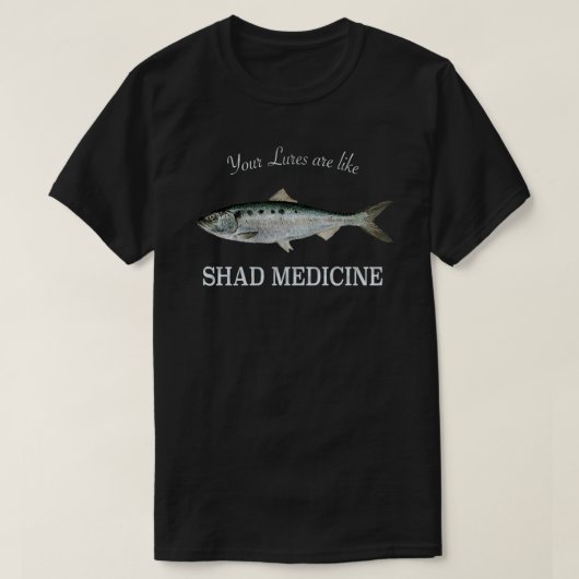 シャド魚釣りTクラシックシャツTシャツ Tシャツ (デザイン正面)