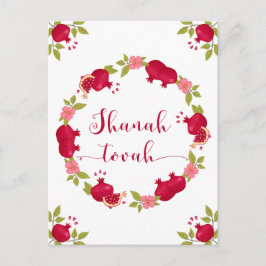 シャナトバ新年ザクロ花リース シーズンポストカード