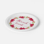 シャナトバ新年ザクロ花リース ペーパープレート (アングル)