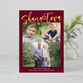 シャナトヴァロシュハシャナユダヤ人の休日のフォトフォイル 箔シーズンカード (立ち正面)