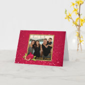 シャナトヴァ金ゴールドレッドグリッターフォトポングラネイト カード (黄色い花)