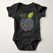 🍯 🍎🐟シャナトヴァ!ハッピーニューイヤーブラック ベビーボディスーツ (正面)