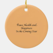シャナトヴァ – ハッピーユダヤ年始ホリデーカード セラミックオーナメント (裏面)