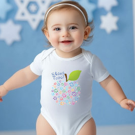 🍯 🍎🐟シャナトヴァ！新年おめでとう ベビーボディスーツ