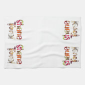 シャナトヴァ!Rosh Hashanahのためのリンゴと蜂蜜 キッチンタオル (横)