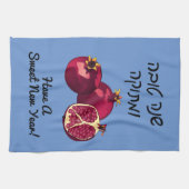 シャナパーソナライズされたトヴァポメグラナートブルー キッチンタオル (横)