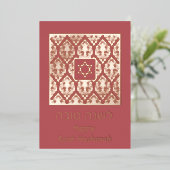 シャナ・トバ・ロシュ・ハシャナ・ダマスク 箔シーズンカード (立ち正面)