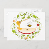 シャナ・トバ・ロシュ・ハシャナ・ユダヤ教新年 シーズンポストカード (正面/裏面)