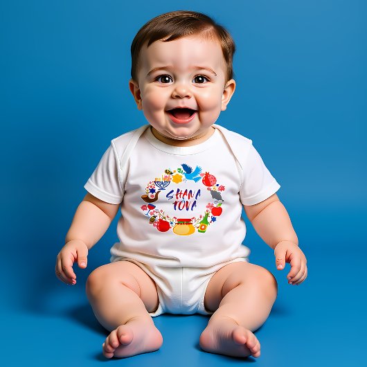 シ🍯ャ🍎ナ·トヴァ!新年おめでとう1 ベビーボディスーツ