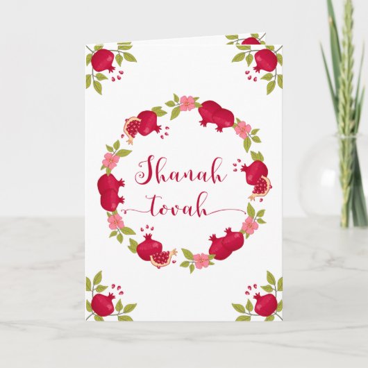 シャナ・トヴァ　新年　ぶどうの花　リース シーズンカード (正面)