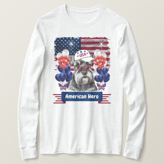 シャヌツァーアメリカンヒーロー長袖Tシャツ Tシャツ (デザイン正面)