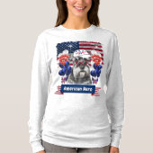 シャヌツァーアメリカンヒーロー長袖Tシャツ Tシャツ (正面)