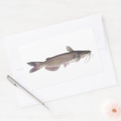 シャネルナマズ – 淡水魚釣り 長方形シール (封筒)