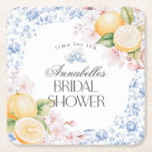 シャノワーズリー レモン ティーパーティー ブライダルシャワー デコ スクエアペーパーコースター (正面)