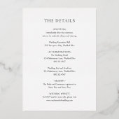 シャノンエレガントな結婚式 箔招待状 (裏面)