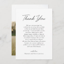 シャノンブラック&ホワイトエレガントな結婚式 サンキューカード