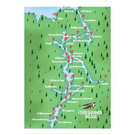 シャノン川の地図 フォトプリント            (正面)