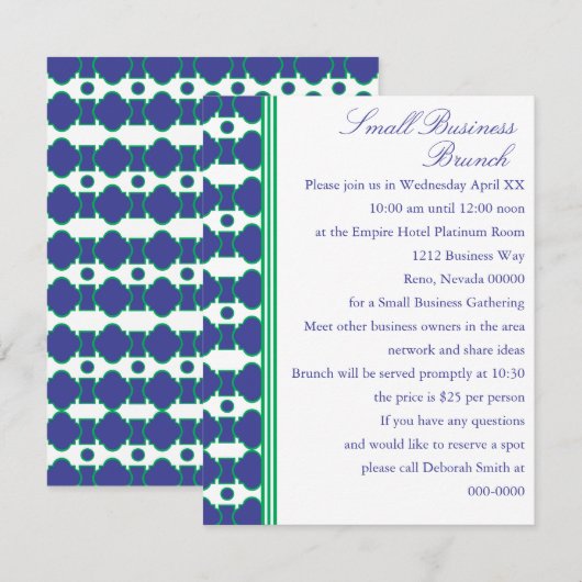 シャノン模様 招待状 (正面/裏面)