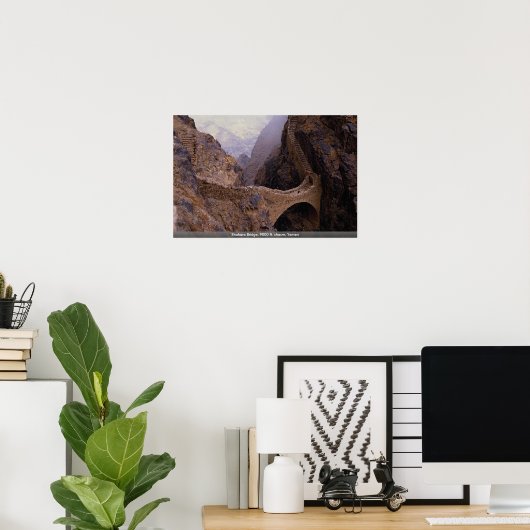 シャハラブリッジ、9000フィートのシャム、イエメン ポスター (ホームオフィス)