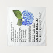 シャバットキャンドルに添えるヒブリアの祝福 ハイドランジア タペストリー (正面(横))