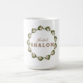 シャバットシャロムグリーンブラウンリースマグ コーヒーマグカップ (中央)