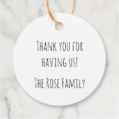 シャバットシャロムパーソナライズされたラベル フェイバータグ (裏面)