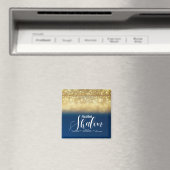 シャバットシャロムブルー金ゴールドグリッタースパークルグラムラックス マグネット (インサイチュ (食洗機))