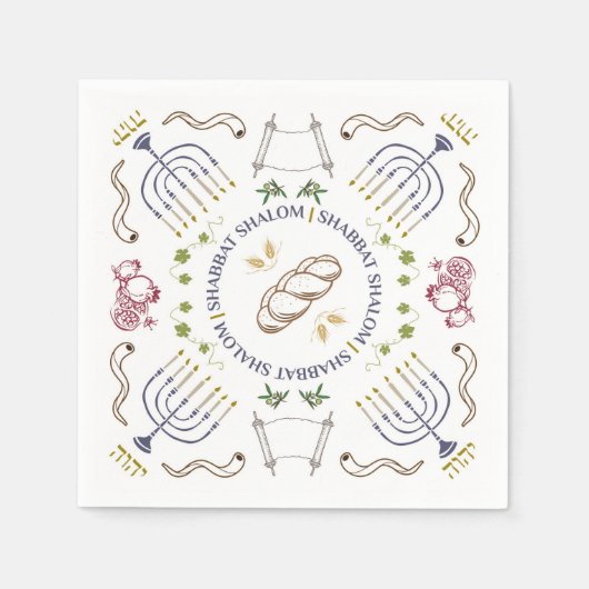 シャバートシャロムカクテル伝統的ナプキンス スタンダードカクテルナプキン (正面)