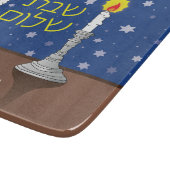 シャバートシャロムガラスChalahボード6"x7" カッティングボード (角)