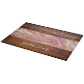シャバートシャローム赤大理石木効果溶融ガラス カッティングボード (角)