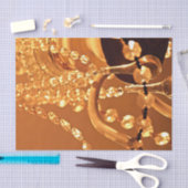 シャビーきらきら光るシャンデリア3-金ゴールド組織ラップ紙 薄葉紙 (クラフト)