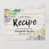 シャビーなウッドと瑞々しい多肉植物のウェディングシャワー飾り付けのアイデア インビテーションポストカード (正面)